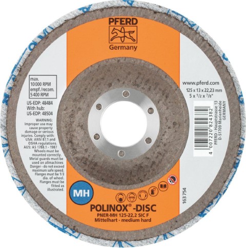 PFERD POLINOX WHEEL UNITIZED DISC PNER-MH 125-22.2 C FINE